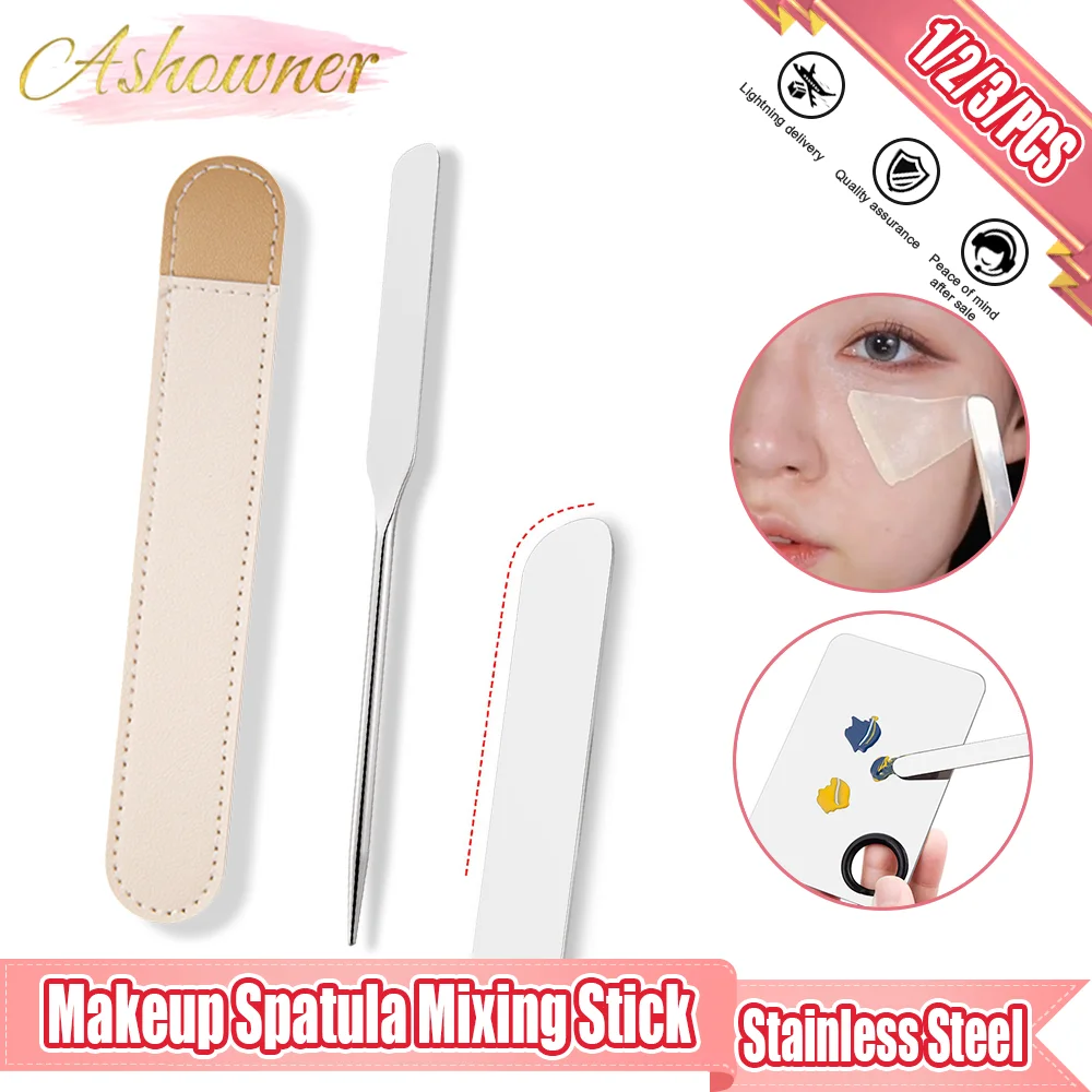 Stainless Steel Makeup Toner Spatula Mixing Stick Foundation Cream Mixing Tool Cosmetic Palette Spoon Stick Nail Art Accessories