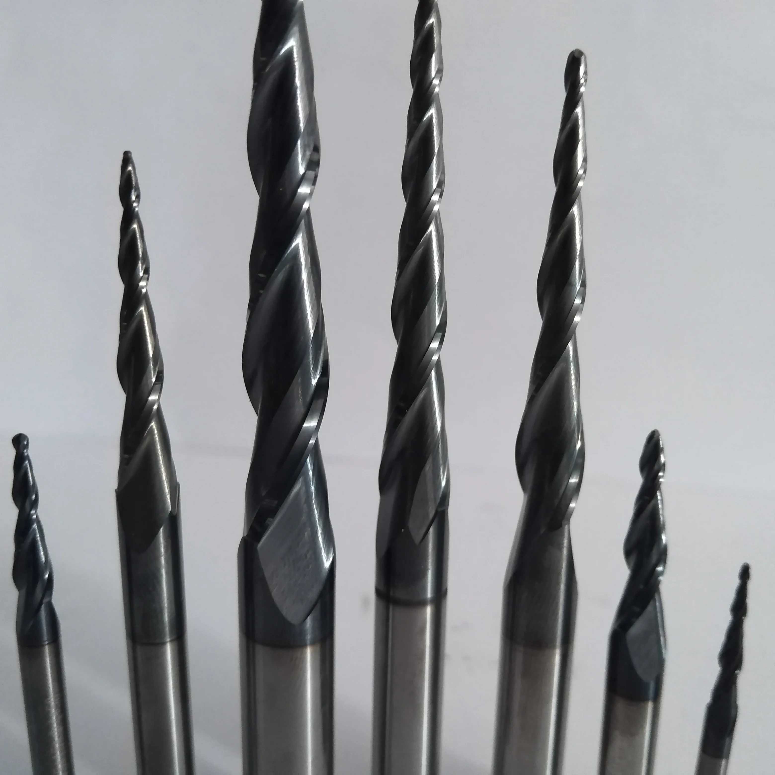 Jerray R0.25/R0.5/R0.75/R1/R1.5/R2 shank 3.175/4/6/8mm katı karbür konik endmills CNC oyma freze kesiciler freze uçları