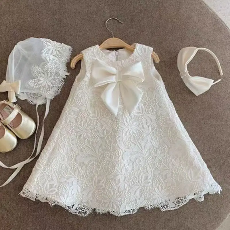 Toddler Girl Flower Birthday Tulle Dress Backless Bow Wedding Gown Kids Party Wear Princess Blue Dress Baby Girl Bowknot Dresses
