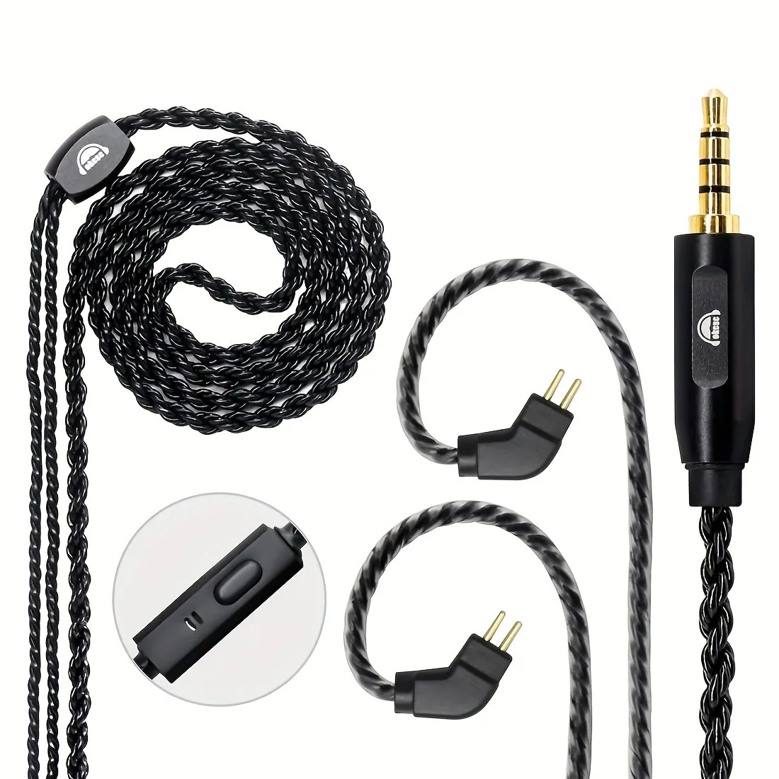 OKCSC kabel 2 Pin untuk Earphone, kabel pengganti Earphone 6 Core berlapis perak, kabel Upgrade untuk KZ AS10 TRN V80