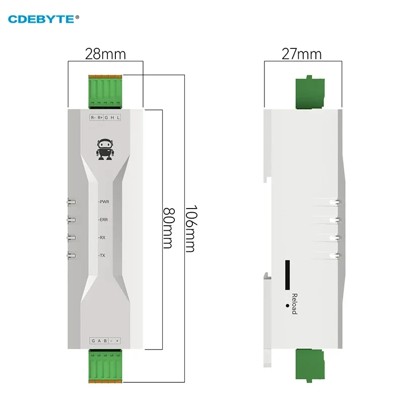 CAN To Serial Protocol RS485 CANBUS Converter CDEBYTE ECAN-101 Modbus All-terminal Interface Frame Formats AT Command Baud Rate