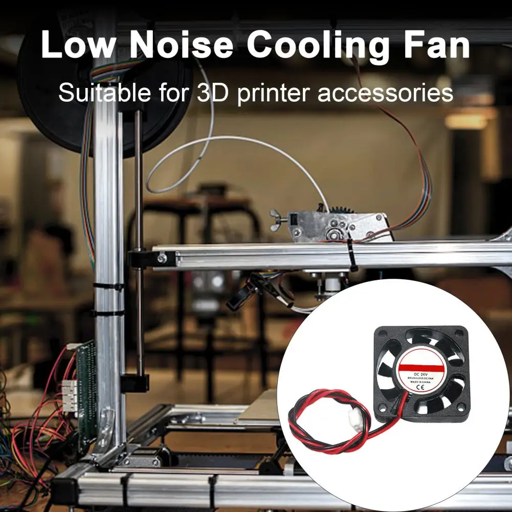 3D Printer Cooling Fan 40x40x10mm DC 5V/12V/24V Blower Fan Computer CPU Cooler Fan with 2 Pin Terminal Printer Accessories