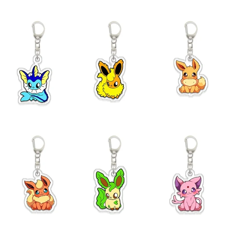 

Оригинальный акриловый брелок-подвеска ручной работы с персонажами Vaporeon, Flareon, Eevee, Leafeon, Glaceon, Espeon. Милый мультяшный аниме-аксессуар, игрушка, подарок.