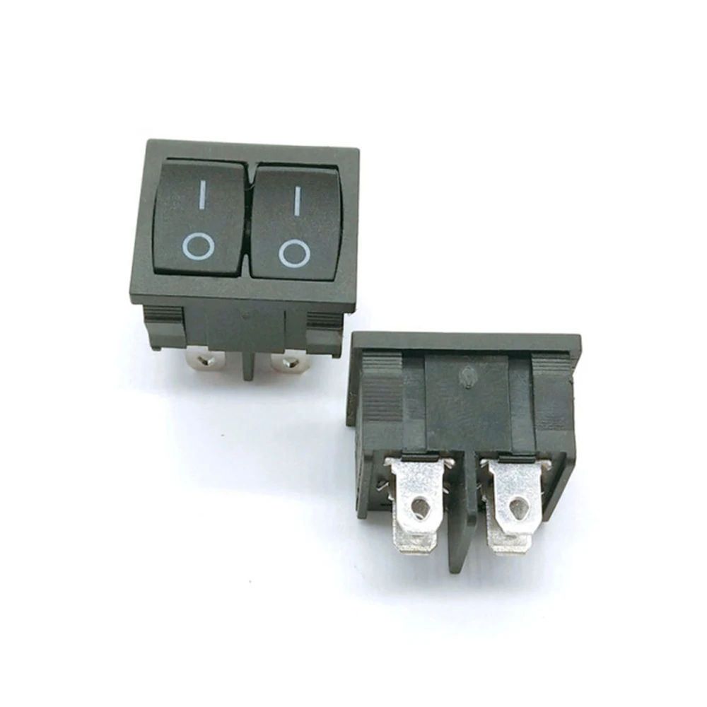 ABILKEEN ON-OFF Dual Button Plastic Rocker Switch KCD1 21.5*24 Toggle Rocker Switch Latching 2 Position Power Control Switch