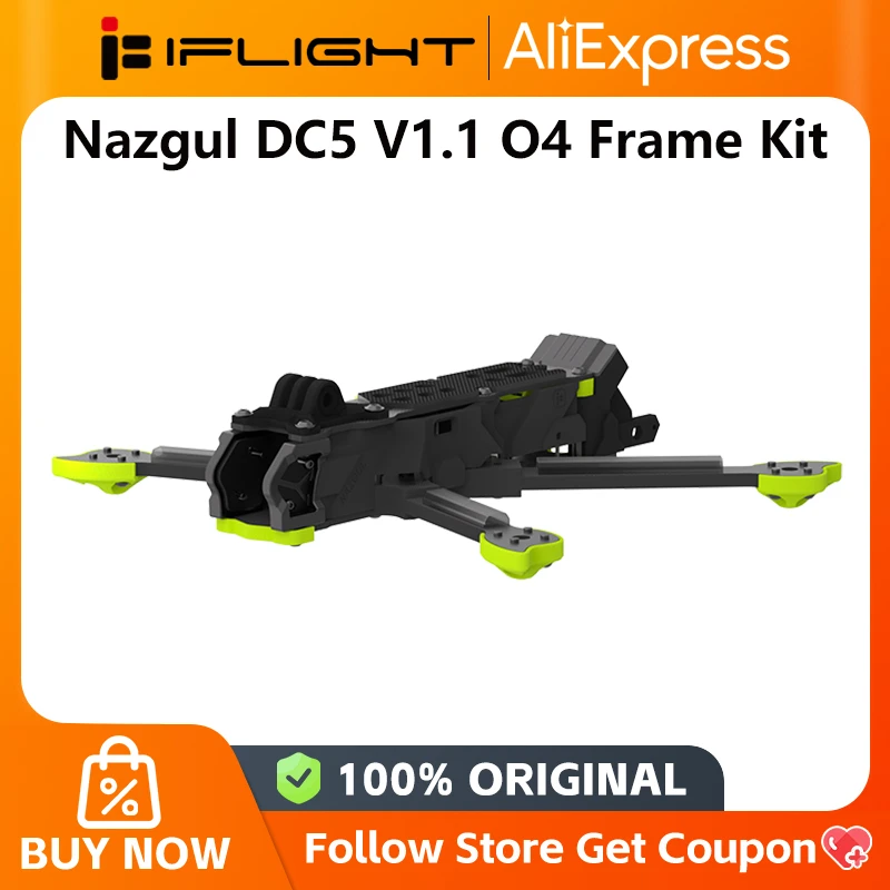 

iFlight Nazgul DC5 V1.1 O4 Pro FPV Frame Kit 240 мм, комплект рамы для FPV-дрона, 240 мм, для стека BLITZ ATF435 (E55S 4-IN-1 ESC)