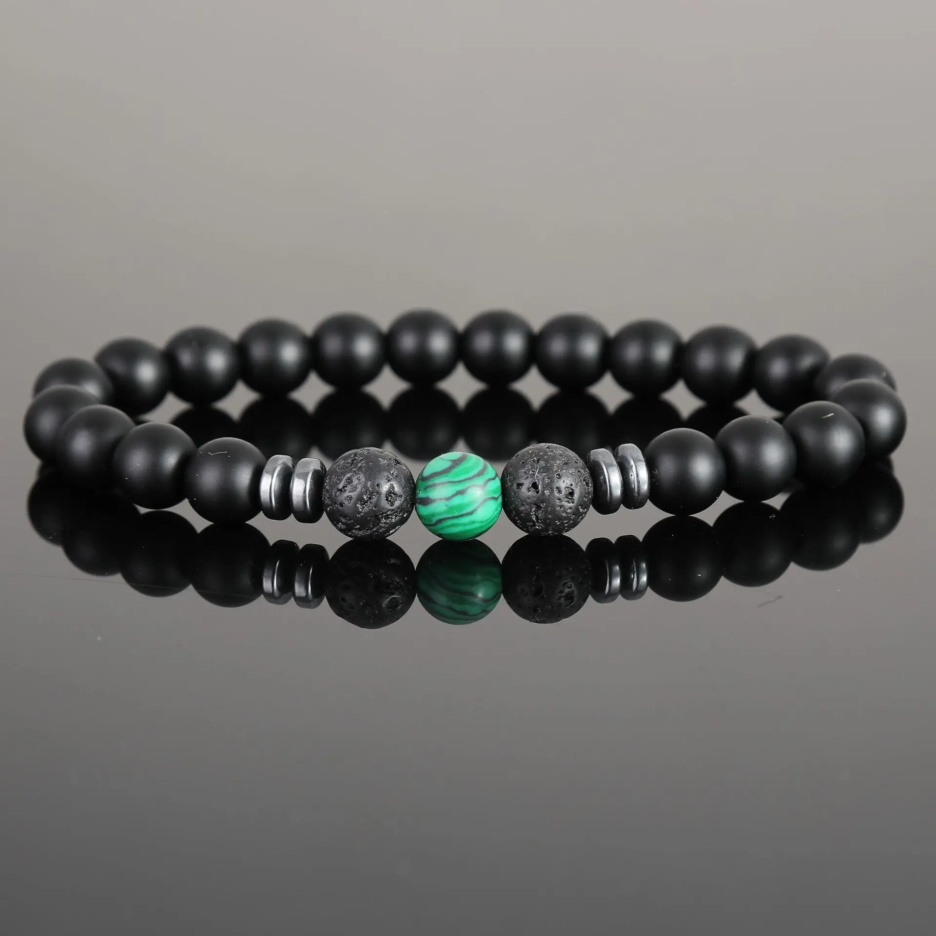 Natural Stone Beaded Bracelets for Men Tiger Eyes Howlite Strand Braclet Positive Energy Jewelry