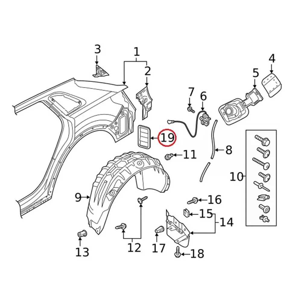 Heckklappe Air Vent Outlet Quarter Panel Grille Fit Für GOLF MK7 2015-2021 5GG 819465   5GD 819465   7N 0819465   Luftauslass Acc