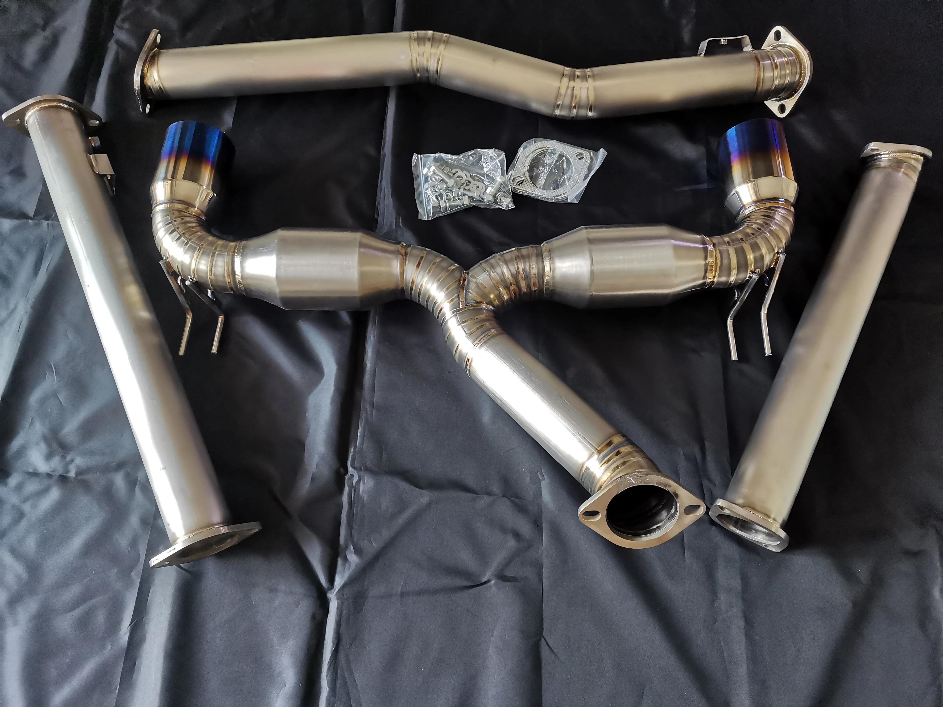 full  Titanium exhaust  pipe for EVO X  twin tails