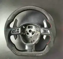 100% Real Carbon Fiber Car Steering Wheel For Audi A3 8P A5 8T 8F Q5 S5