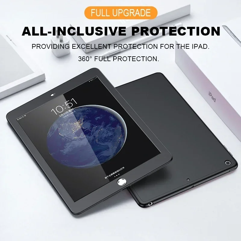 Silicone 360 Full Cover Case For ipad air case for iPad 10.2 2019 For iPad mini 4 5 Case For Pro 10.5 Air 1 2 3 with glass