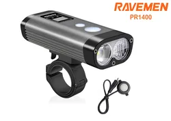 RAVEMEN 눈부심 방지 자전거 전조등, 충전식 LED 디스플레이, IPX8 DuaLens HiLo 빔, PR1400 방수, 5200mAh