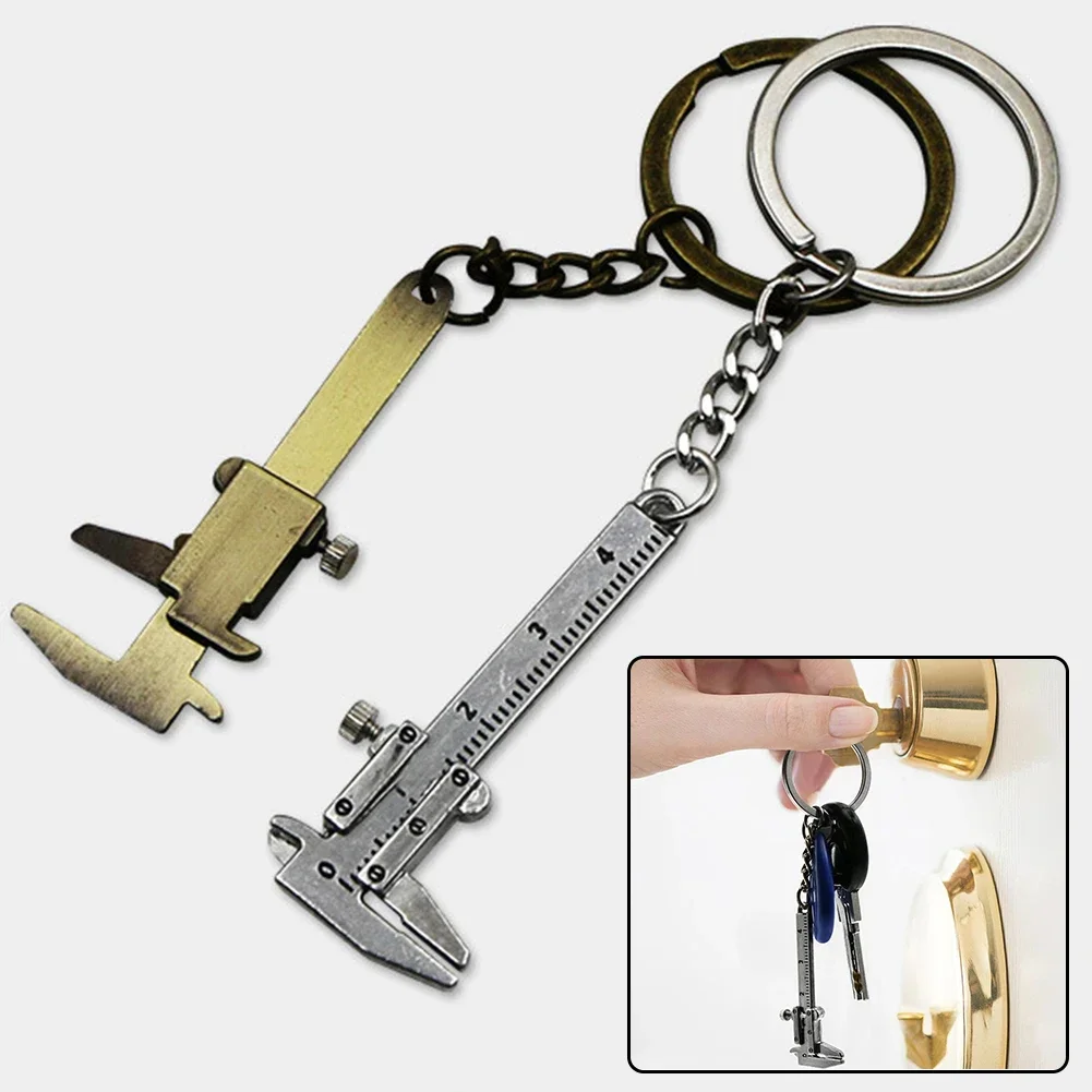 Car Keychain Mini Portable Cute Vernier Caliper Keychain Charm Men's Ladies Car Bag Keychain Accessories Small Gift