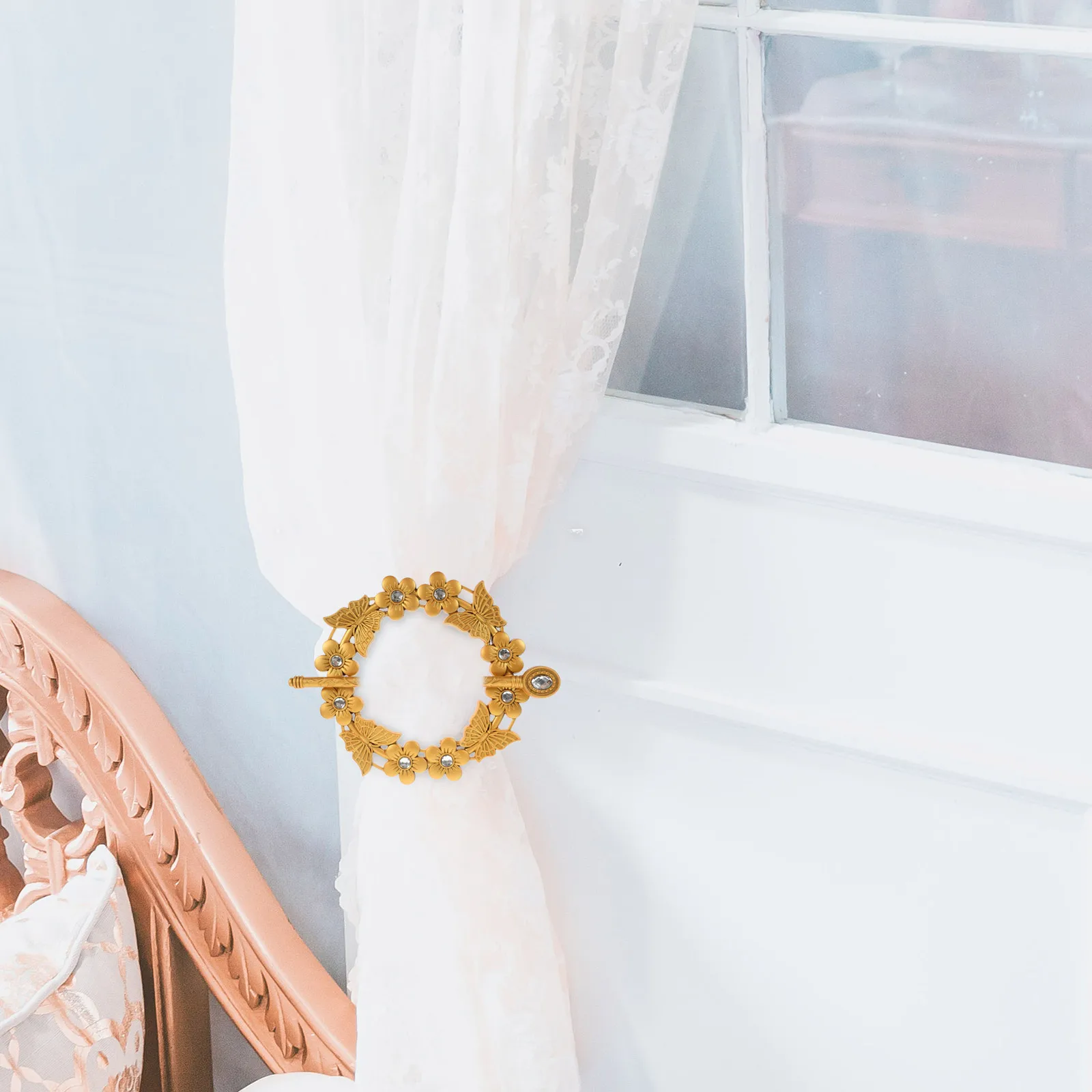 

1 set Curtain Rings Tiebacks Decorative Resin Buckles Vintage Style Home Window Accessories Curtain Buckle Sheer Thick Shower