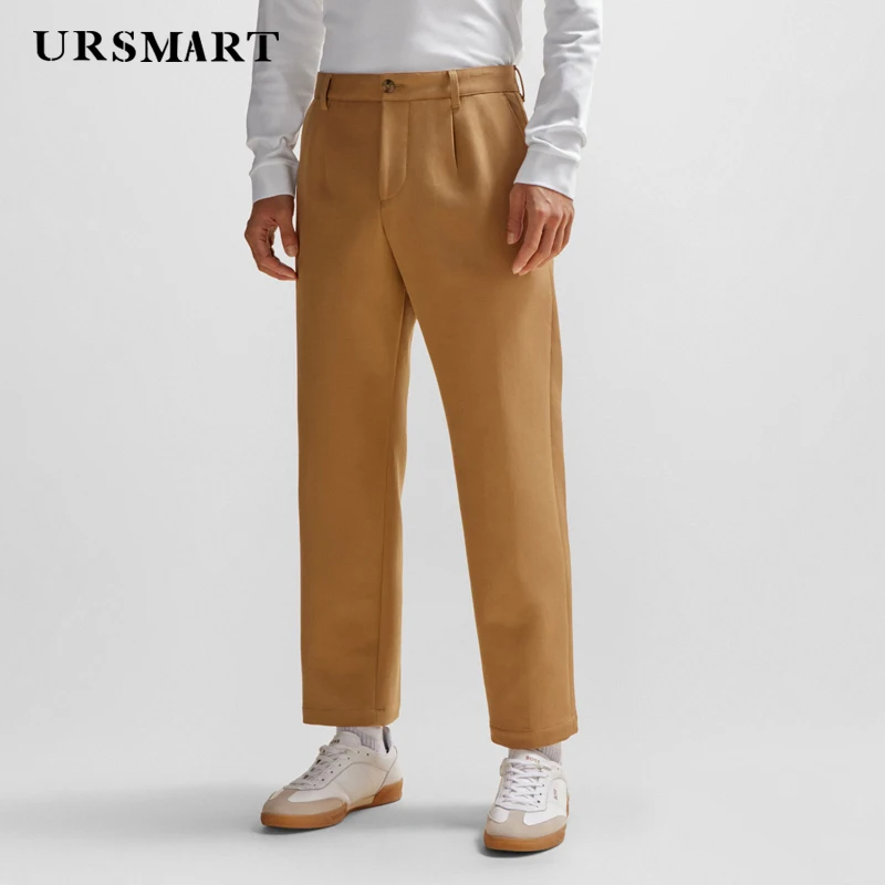 

High quality classic khaki all cotton men's pants British fashion casual spring and autumn new products custom pants for men