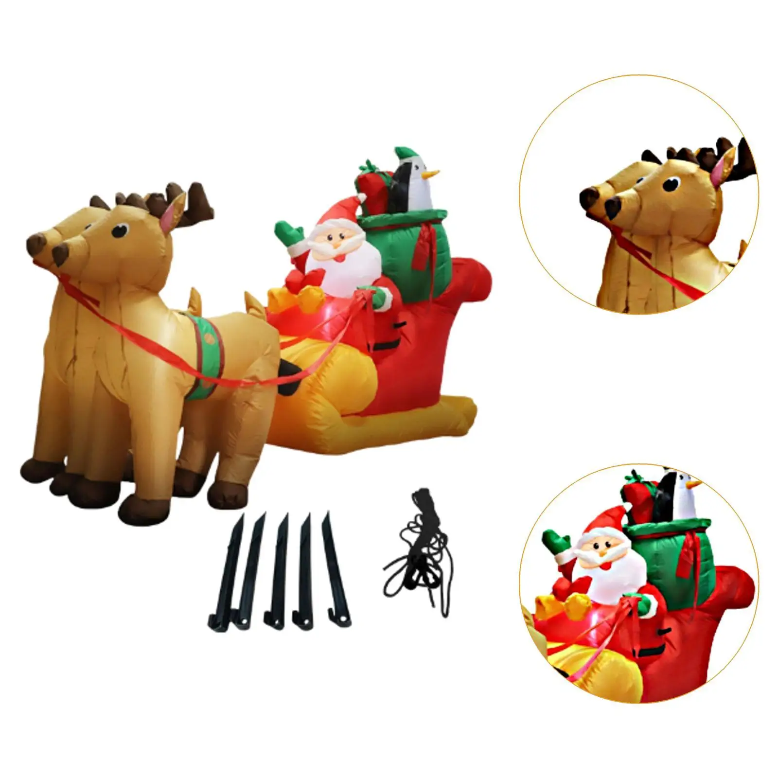 

Inflatable Christmas Santa LED Light Giant Outdoor Yard Ornament Weatherproof Decor for Home Garden