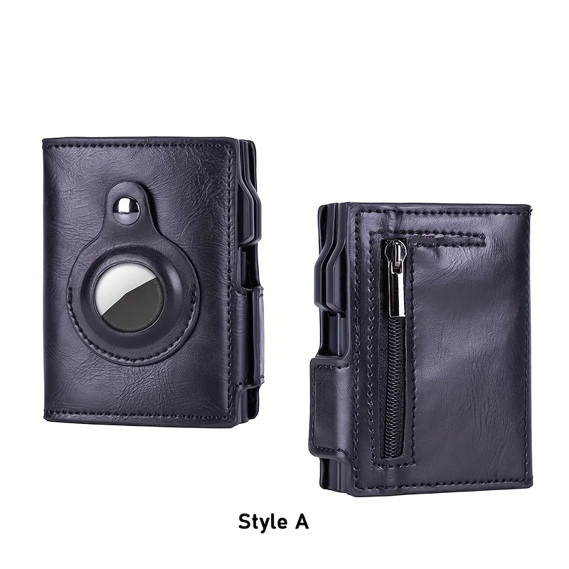 1 قطعة محفظة AirTag الرجالية الرجعية الحد الأدنى تتفاعل مع سحاب عملة المحفظة المنبثقة حامل بطاقة الائتمان المتعددة لابل AirTag