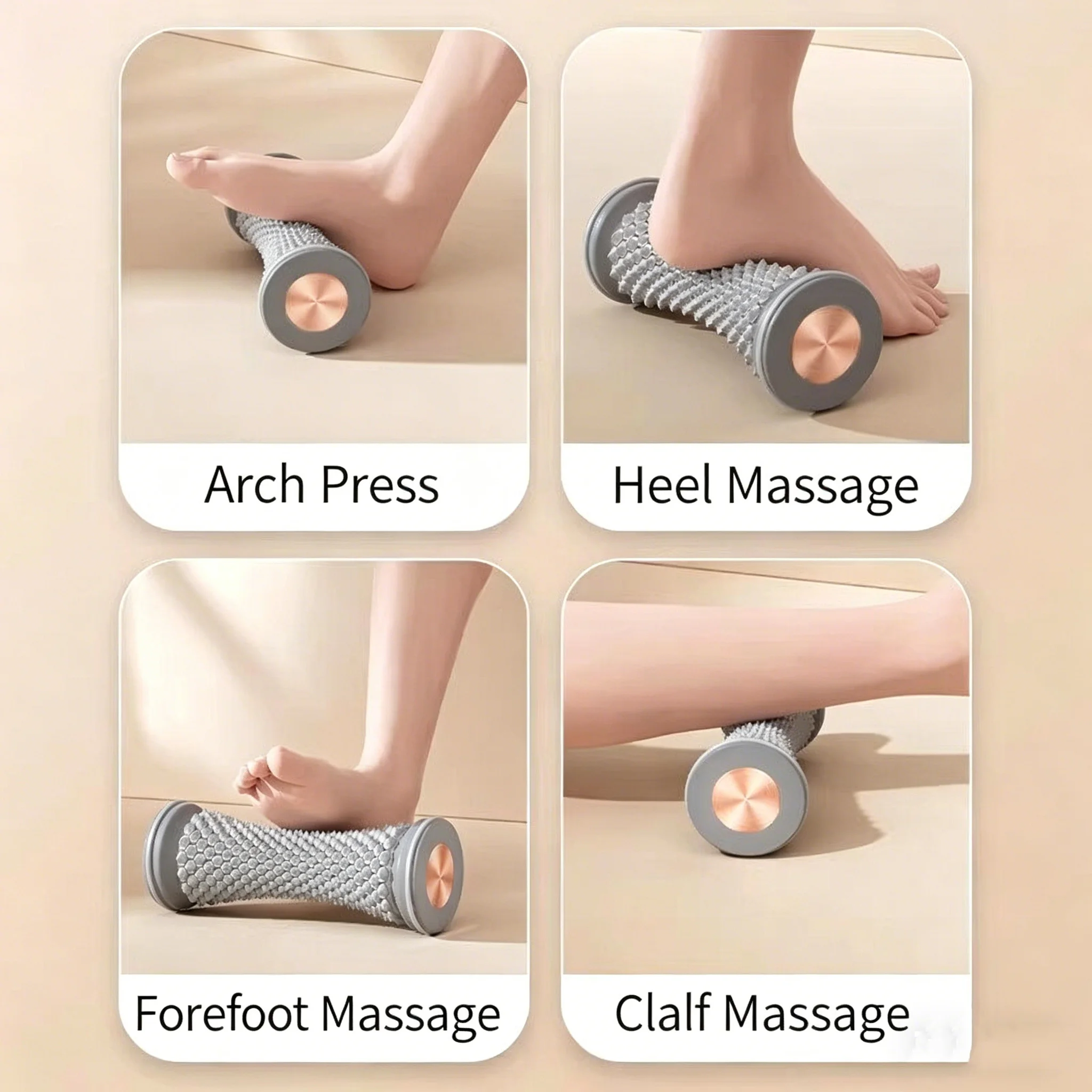 ポータブル足底筋膜マッサージローラー抗疲労足指圧マッサージャ - Reflexology Foot Roller のレビューと価格