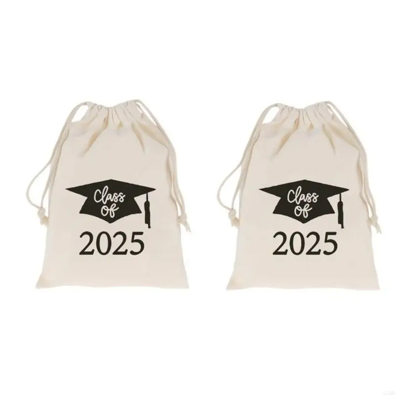 Canvas Drawstring Gift Bags 2025 Graduation Celebration Student Candy Bags