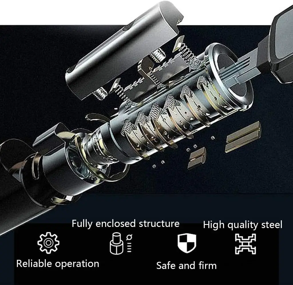 خزانة لوحة المفاتيح الرقمية الإلكترونية الآمنة الصغيرة المثبتة على الحائط، صندوق قفل نظام تحديد بصمات الأصابع (أسود) #4