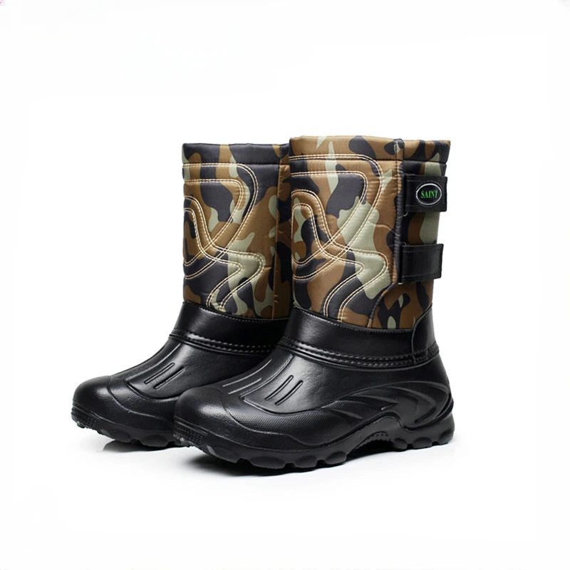 メンズ防水フィッシングシューズ耐寒性滑り止め取り外し可能ハイキングとスノーブーツ40-46冬と秋