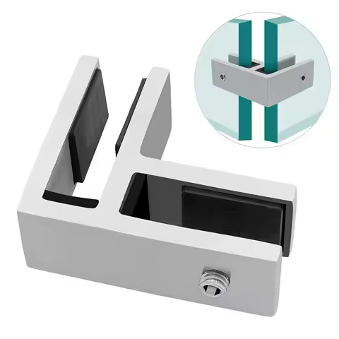 1PCS Right Angle Railing Glass Clips,Stainless Steel 304 Glass Holder for Pool Fence Glass,Railing,Balcony Deck