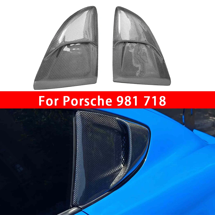 For Porsche 718 981 982 Cabon fiber Tuyere Car Styling Rear Window Louvers Car Rear Window Blinds Side Louvers Vent body kit