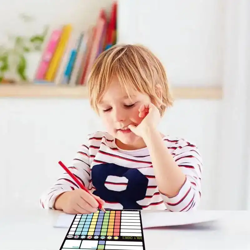 가정용 어린이 스케쥴 보드, 건식 지우기, 집안일 차트 세트, 건식 지우기, 행태 차트, 마커 2 개 포함, 마그네틱 냉장고
