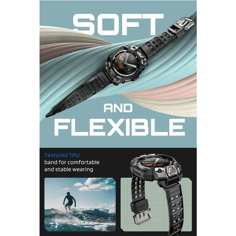 SUPCASE For Samsung Galaxy Watch 8 Classic Case 46mm 2025 UB Ore Wytrzymałe sportowe etui na zegarek z paskiem i 2 szt. folii oc — zdjęcie produktu 4