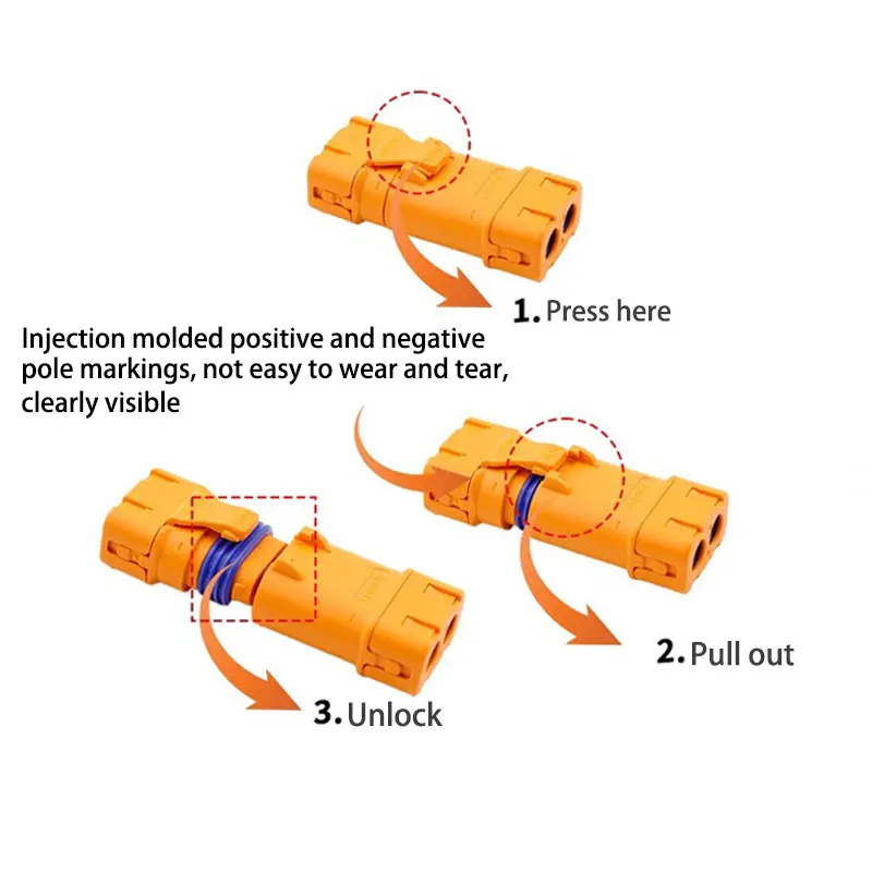 Amass LFB30 male female plug waterproof copper silver-plated DC crown spring aircraft model connector crimping battery DC100V