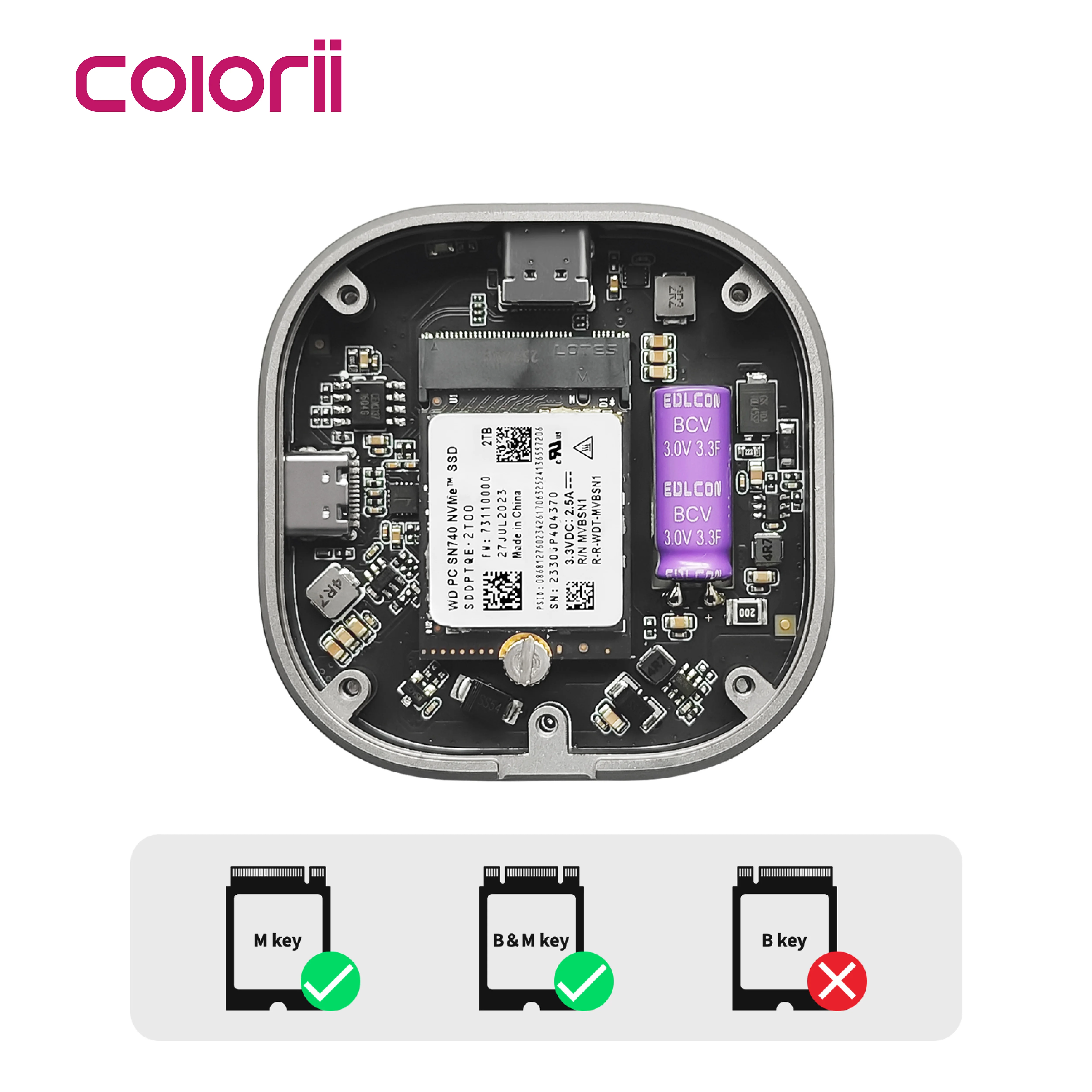 Imagem -05 - Colorii-gabinete Ssd Nvme Magnético Capa Magsafe Usb c 3.2 Gen2 para Nvme Pci-e para Iphone 15 Pro Max e Macbook M.2 2230