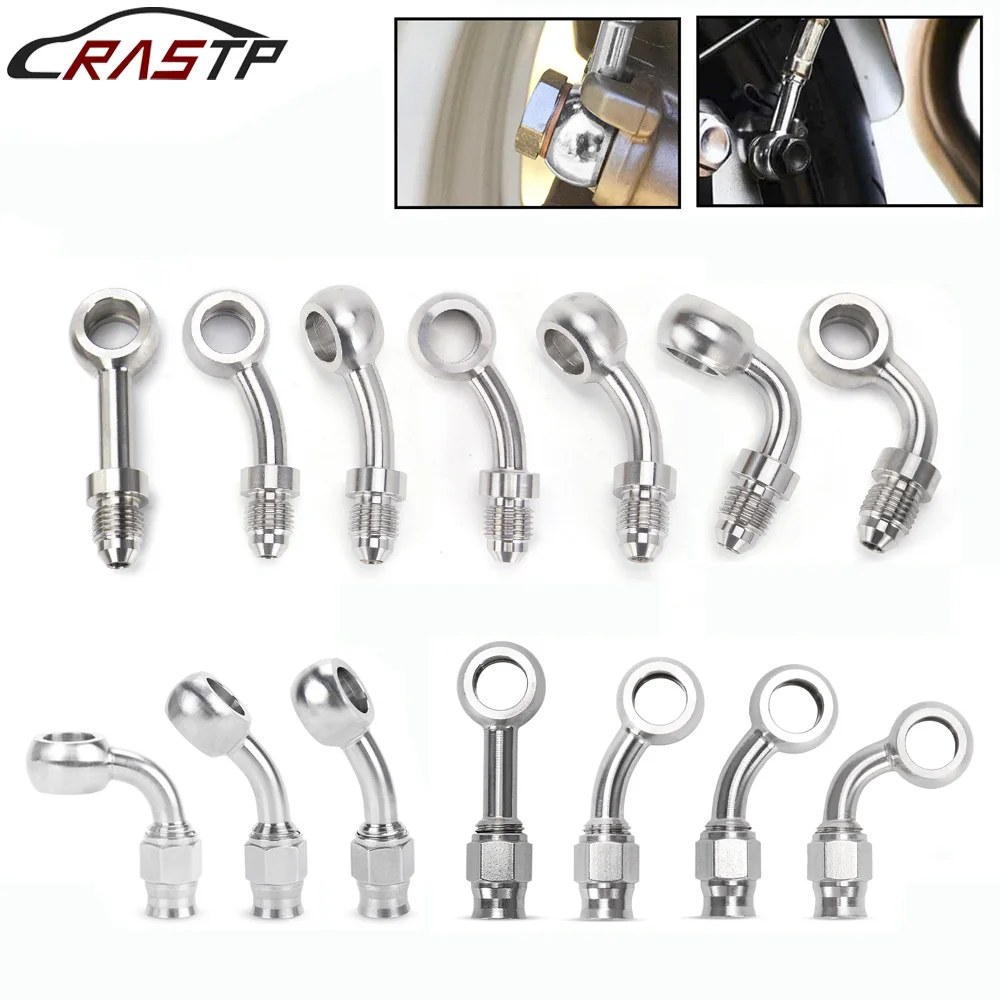 

RASTP-AN3 Banjo Hose End Fitting Motorcycle Motor Bike Hydraulic Brake Oil Hose Line Banjo Fitting M10x1 Stainless Steel HR071