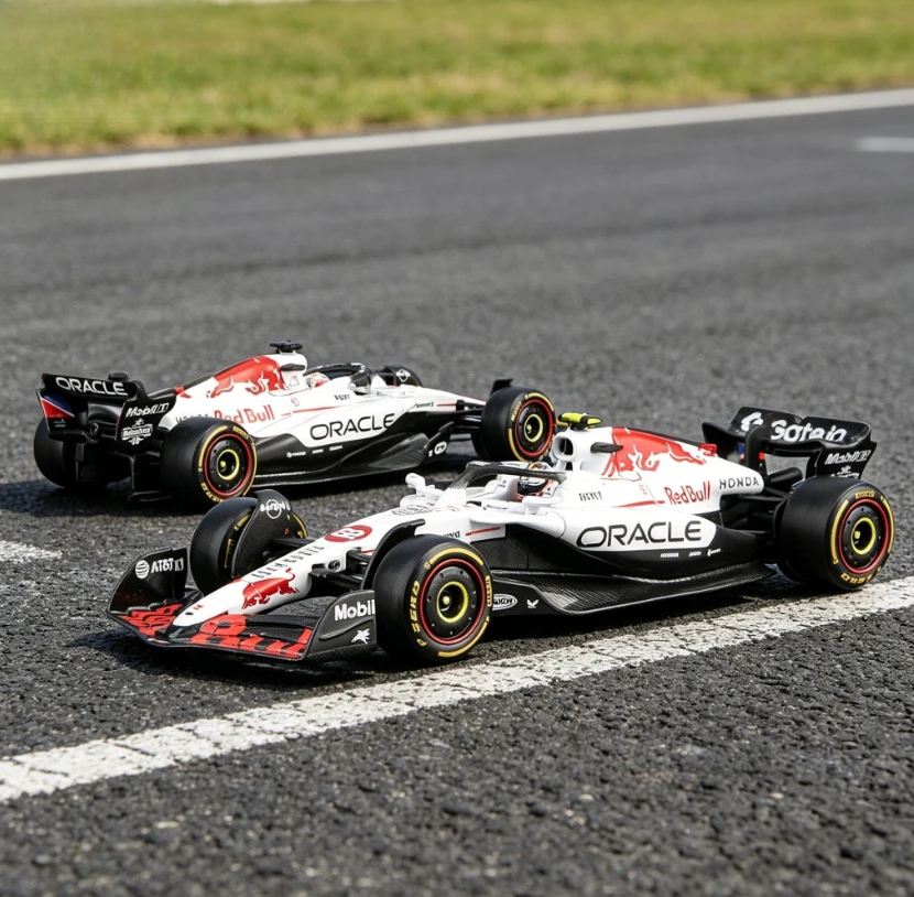 bburago1-43rb21-合金-f1-レーシングカーモデル-フェルスタッペン-ジャパンステーション-ホワイトカウオーナメントモデル、コレクタブルオーナメント