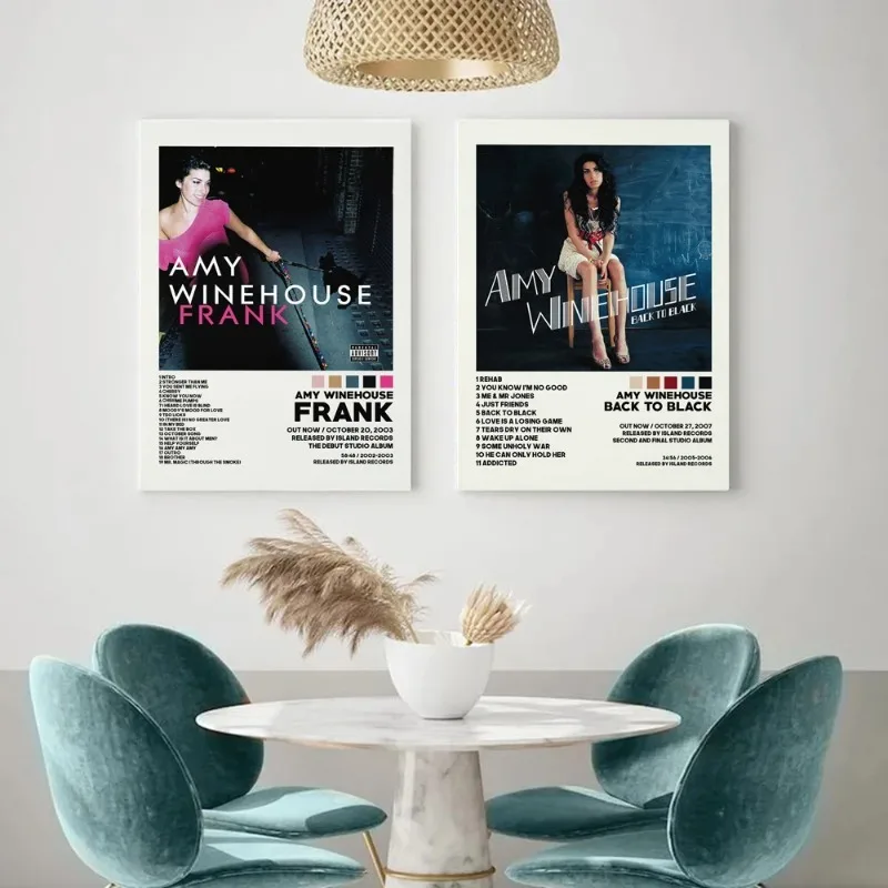 Amy Winehouse Frank Back to Black Music Star Album Cover Canvas Painting Mural Photos Gift Art Simple Home Decoration