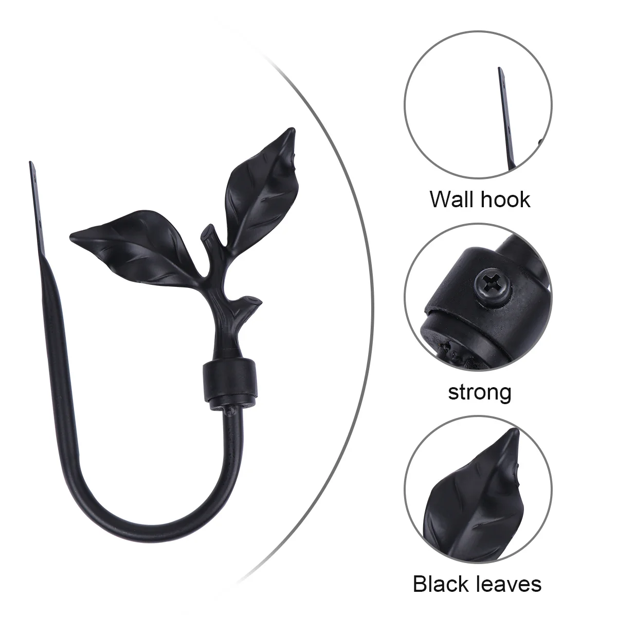 

Curtain Wall Hook Metal Decorative Rustic Leaves Design Holdback for Curtains Coats Hats Towels Wall Mount Hook