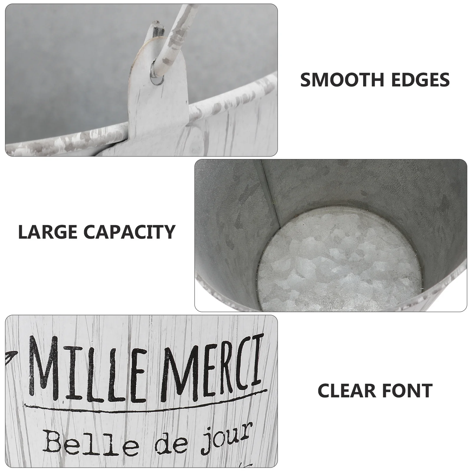 

1Pcs White Simple Flower Pot Rural Style Home Floral Arranging Bucket Multi-Use Desktop Storage Flowerpot Simple Flower Pot