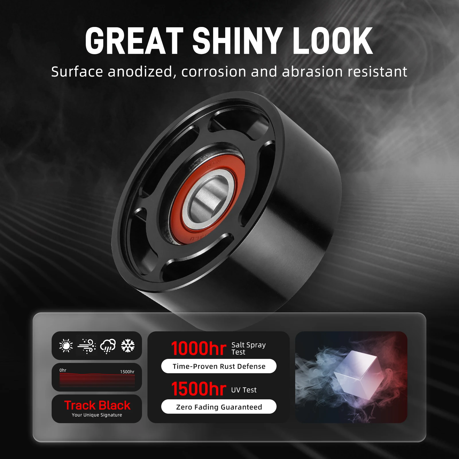 BEVINSEE Puleggia folle liscia in alluminio Universale Per puleggia folle con staffa LS Per puleggia a facce lisce da 76,0 mm x 6 coste