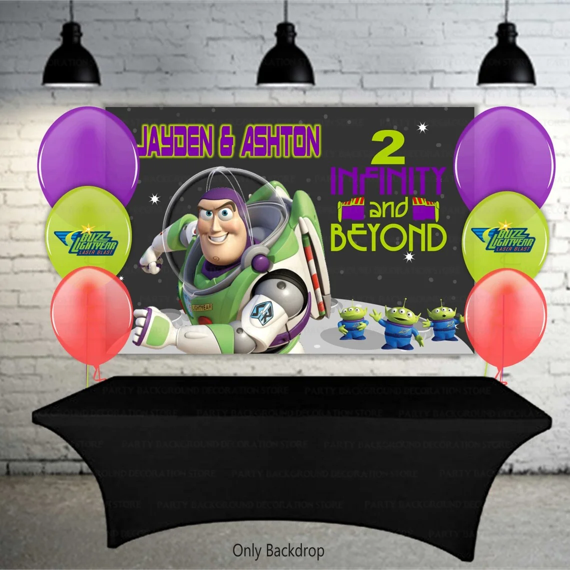 Custom Birthday Party Decor Disney Cartoon Toy Story Jessie Buzz Lightyear Woody Banner Kids Backdrop Boys Photo Background