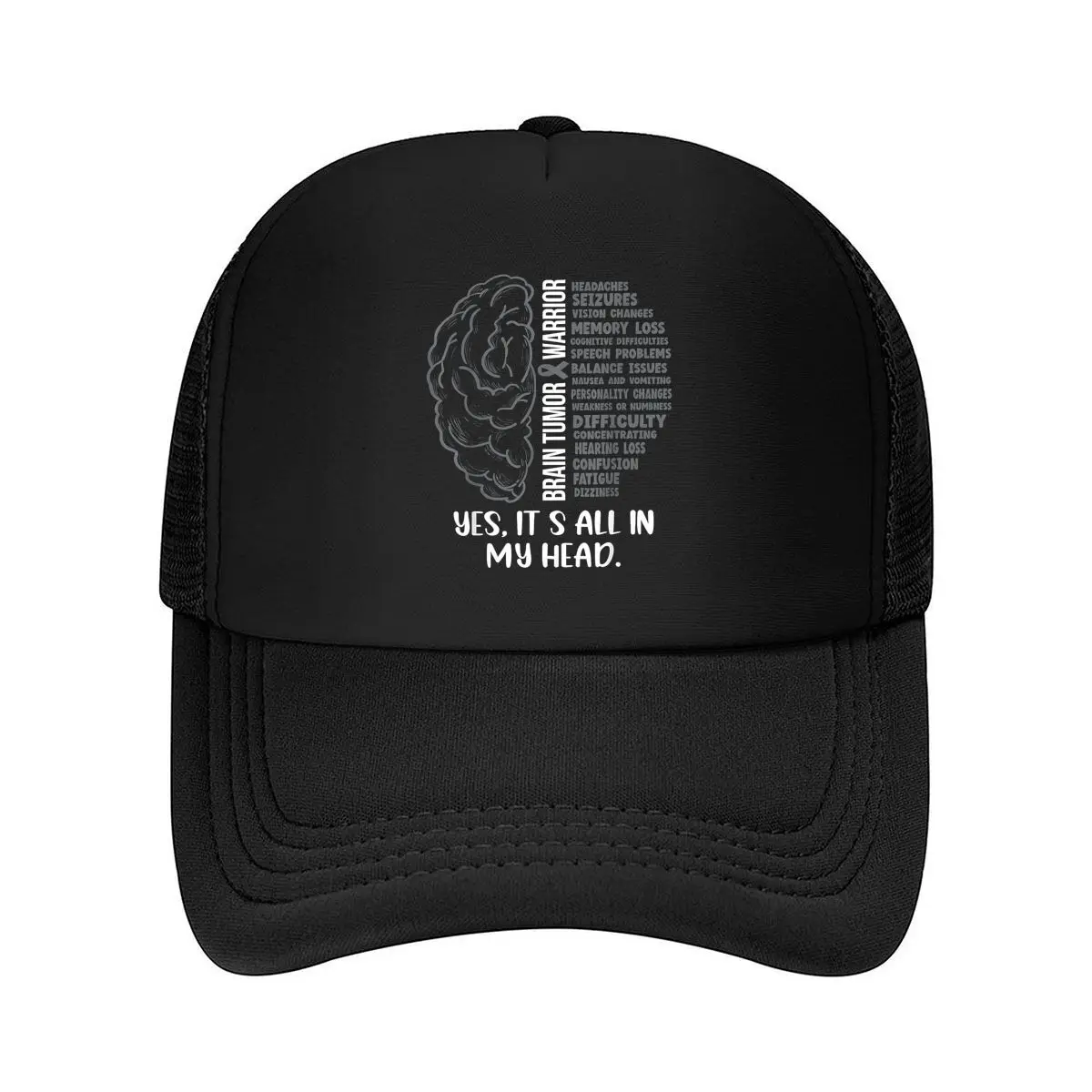 Brain Tumor Warrior 2026 Mesh Baseball Cap Dad Hat Hip Hop Snapback Cap