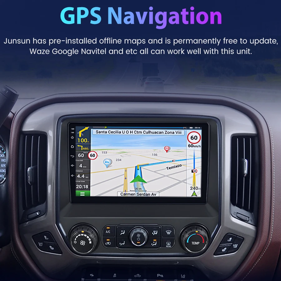 Junsun-Autoradio CarPlay sans fil, Android Auto, Stéréo, Limitation, Apple, oral y, Silverado, GMC, Sierra, 2014-2018