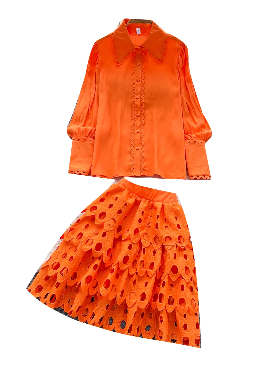Ele Abito autunnale da donna a vita alta scava fuori lanterna Sve irt e set gonna design dimagrante Faionable