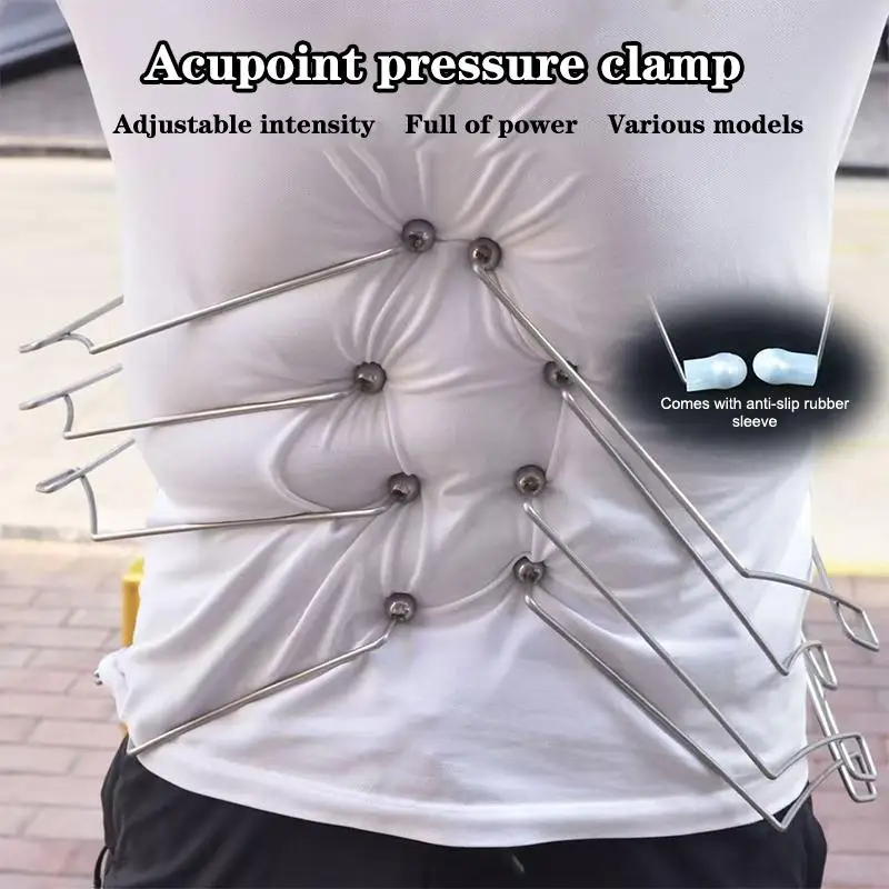 1 Pcs XS-L Meridian Massage Clips Stainless Steel Acupoint Stimulation Massager Muscle Relaxation Clip For Waist Back Leg Hand