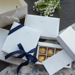 3 Size Choose 10set White Silver Valentine Chocolate Paper Box Design Wedding Christmas Birthday Candy Packaging