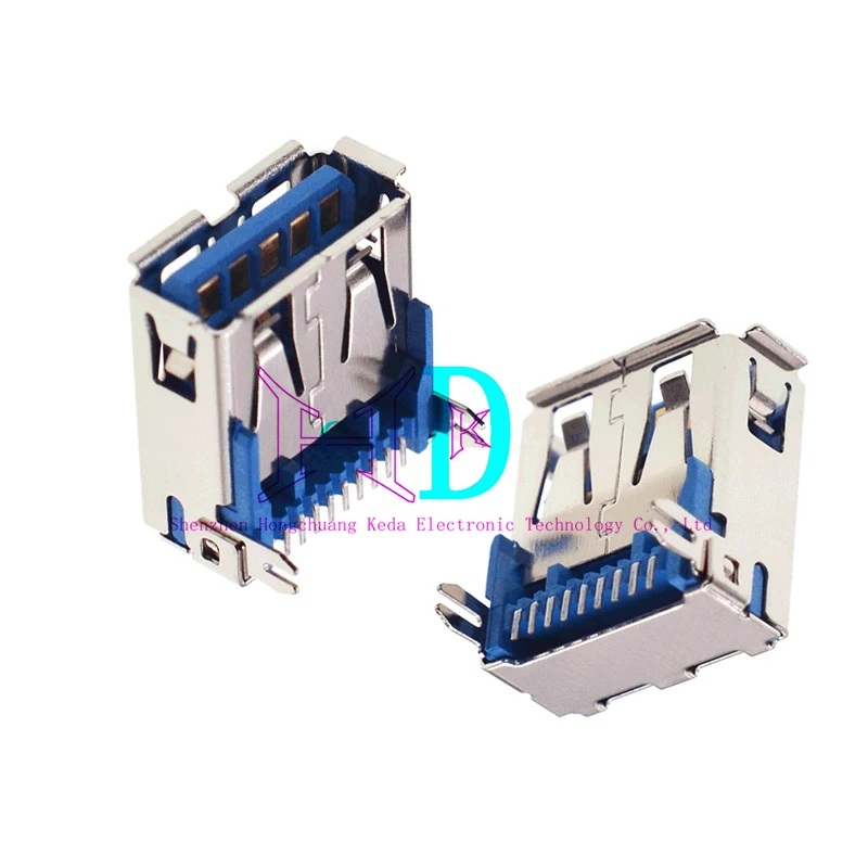 2PCS USB3.0 Connector 3.0 Type A Female Type B Type AF 90 Degree Side Insertion 180 Degree High Speed Interface Printer Terminal