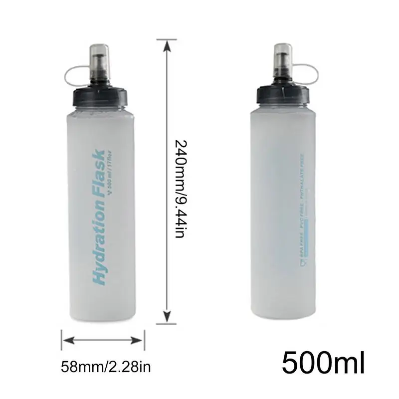 Waterfles Voor Gym Zachte Drinkfles Voor Sport 500Ml Lichtgewicht Drinkfles Draagbare Waterflessen Met Deksel Voor