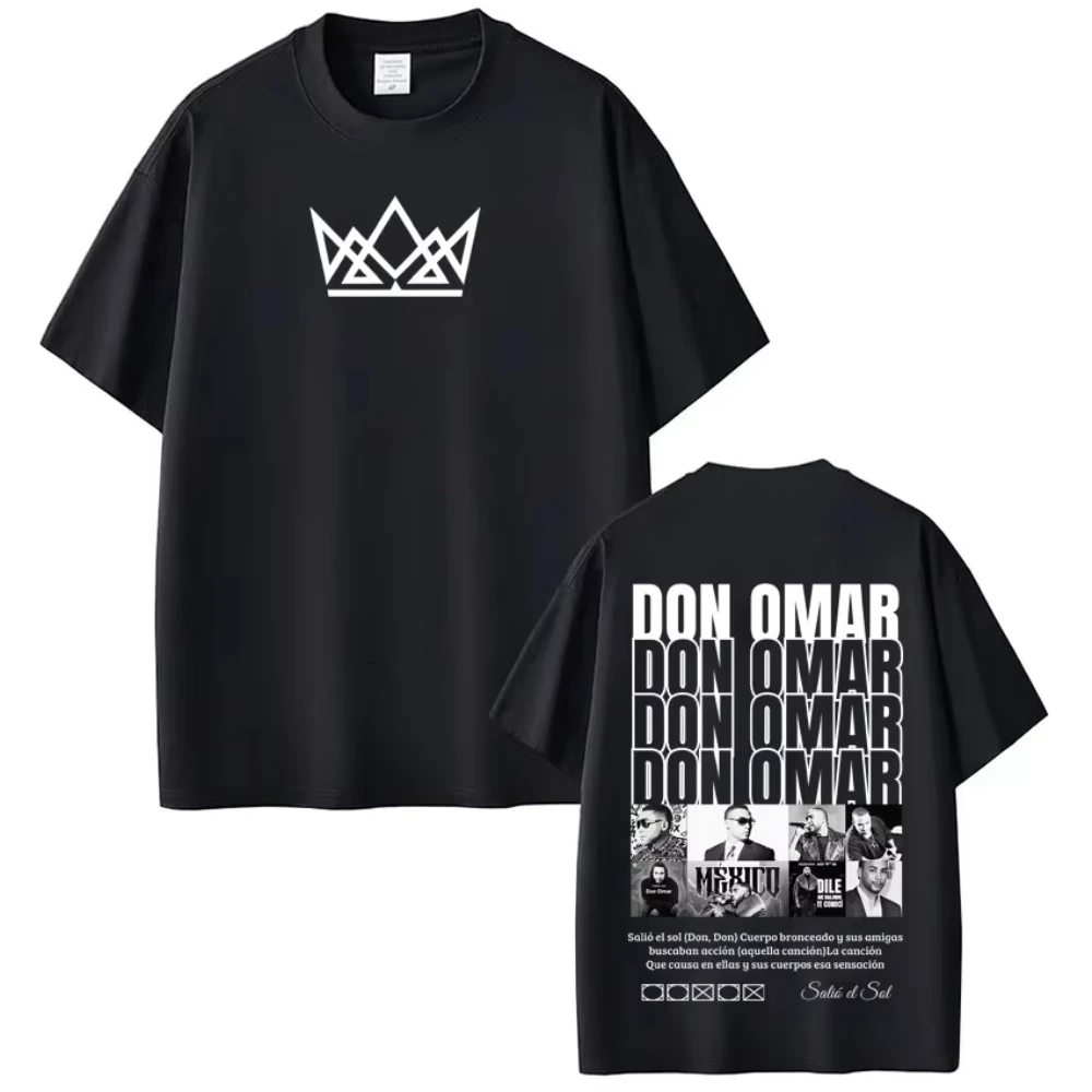 Camisetas Estampadas do Rapper Don Omar para a Tour de Álbuns 2026, Camisetas Hip-hop para Homens e Mulheres, Camisetas de Algodão Casuais de Manga Cu
