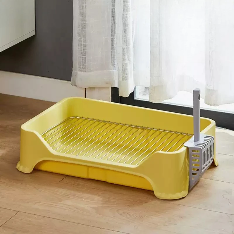 Stainless Steel Grid Dog Toilet Tray for Small Medium Dogs Anti Step Waste Puppy Potty Training Litter Box Pet Toilet Supplies