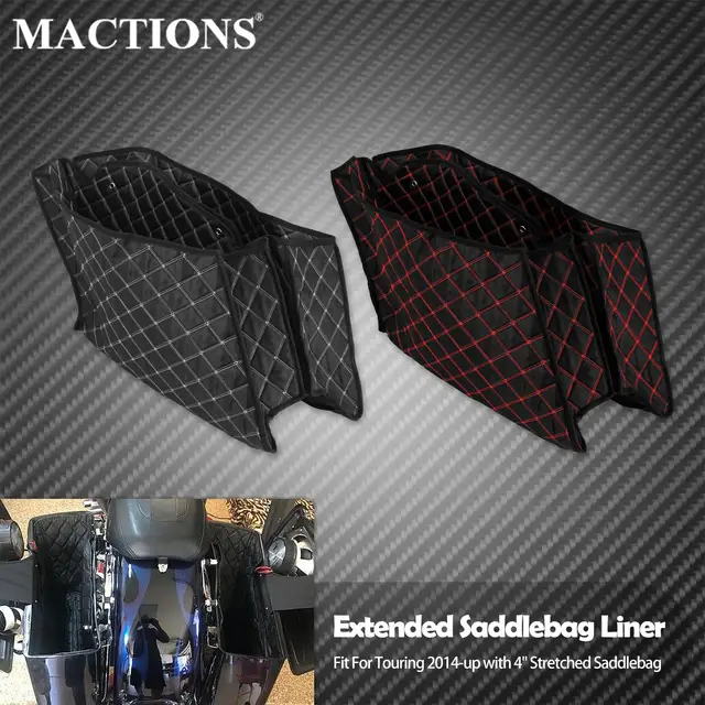 Motocyklowe czarne 4 ''wkładki do sakwy rozciągnięte wkładki do torby dla Harley Touring Electra Road przemieszczanie się po ulicy Road King CVO 2014-2021
