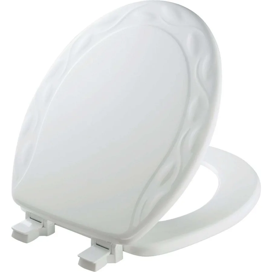 

Ivy Round Enameled Wood Toilet Seat in White with Stay·Tite