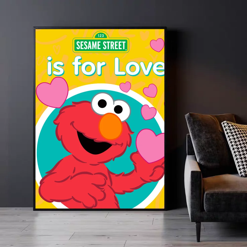 S-Sesame S-Street  Vintage Posters Sticky Whitepaper Sticker DIY Room Bar Cafe Room Wall Decor