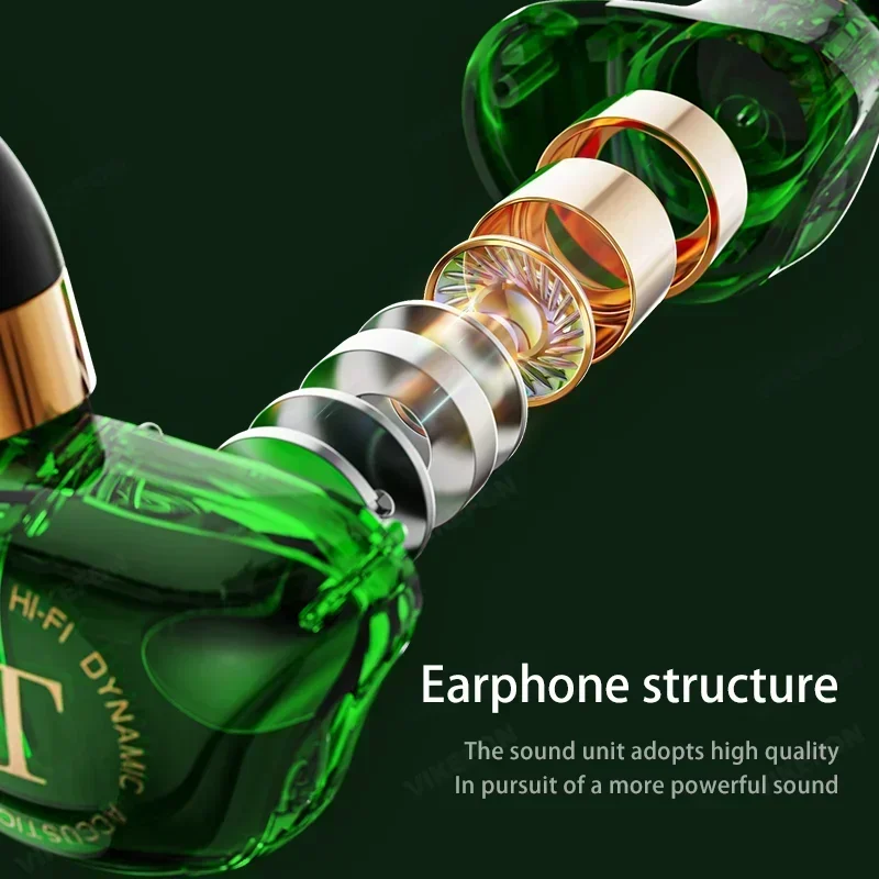 2025 Dynamic Wired Earphones HIFI Heavy Bass Music Headset Earbuds 3.5MM In Ear With Mic Race Gaming Headphone Noise Cancelling image 3